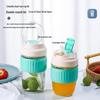 Elegante Glas-Doppelnutzungs-Becher mit Strohhalm