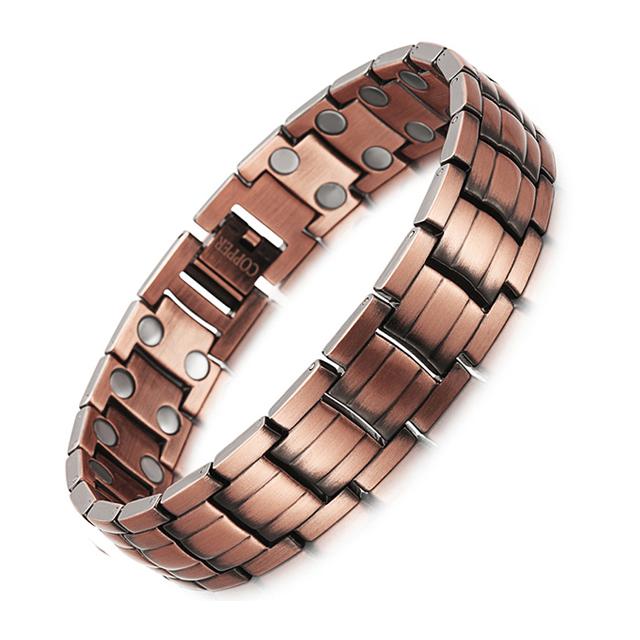 22CMTrendy Pure Copper Magnetic Pain Relief Bracelet for Men Therapy Magnets Bangle Link Chain Women Health Care Jewelry Wholesale
