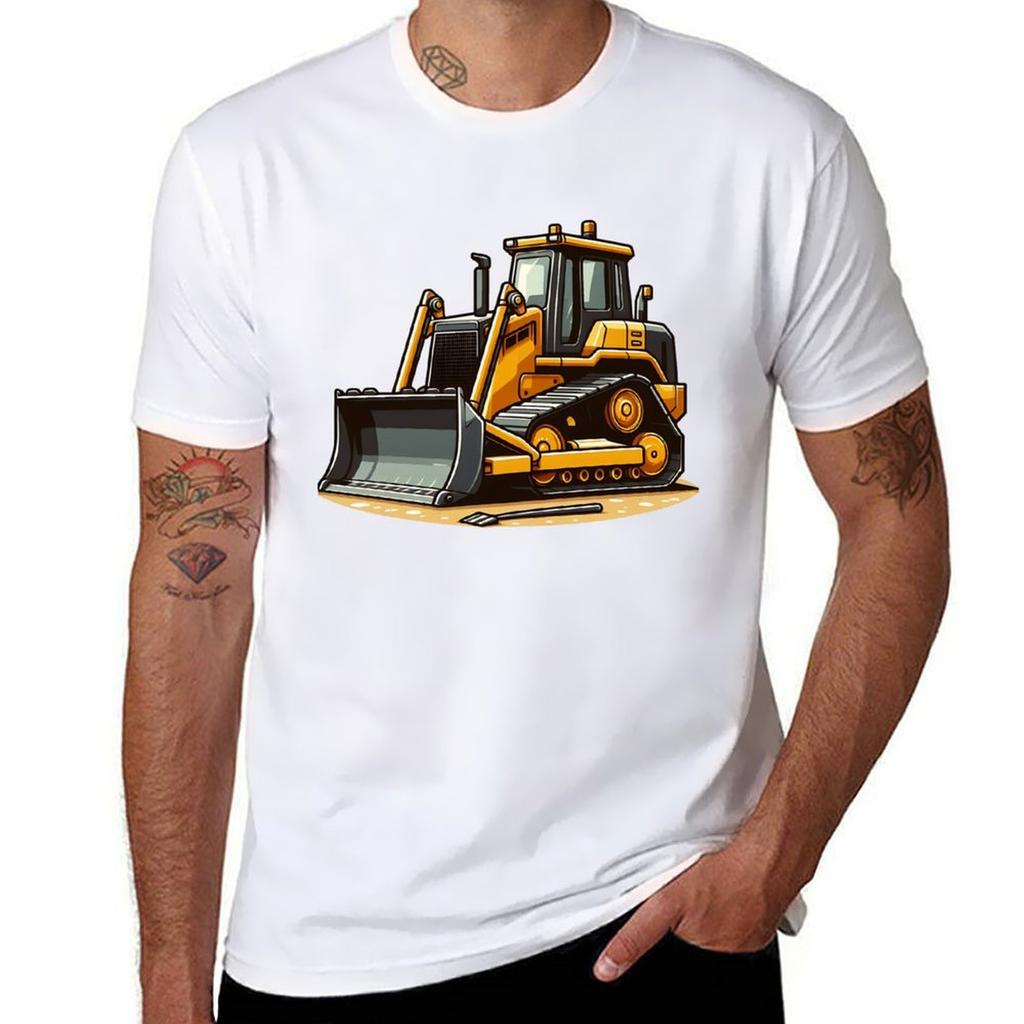 Bulldozer Tshirt Plus Size Loose Short Sleeve Top Tshirt