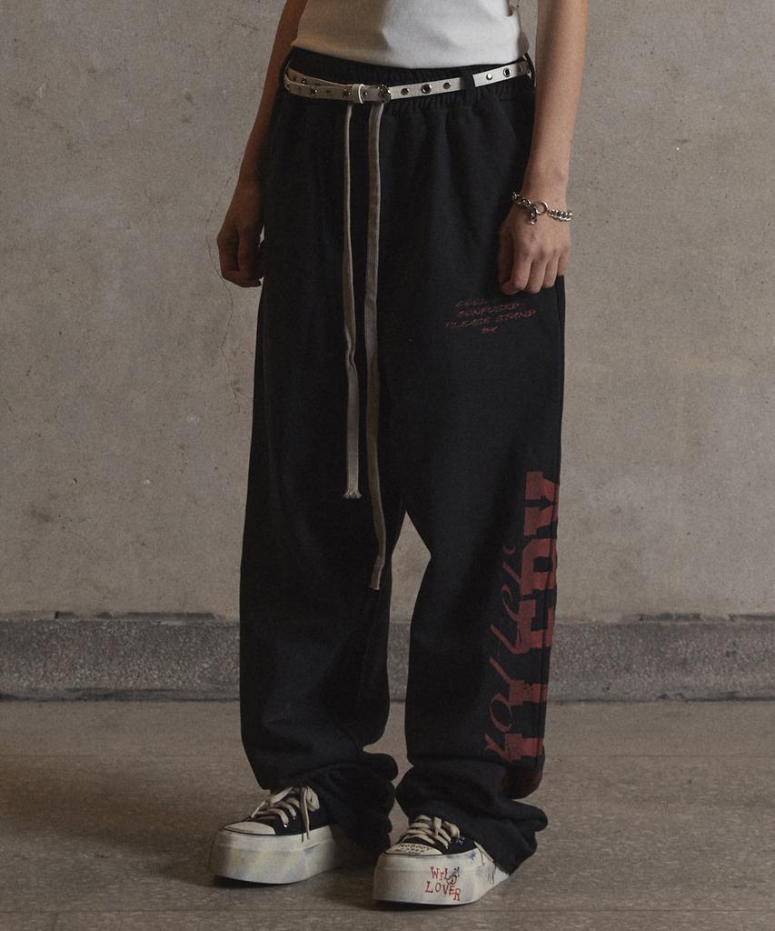 Garter Gallery Side Logo Cross Sweat Pants_Black