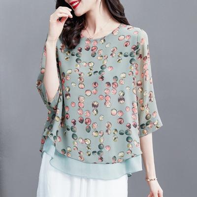 Women Summer Half Sleeve Casual Chiffon Blouse Loose Comfortable Tops