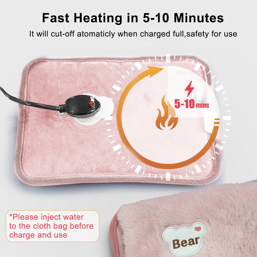 Electric Hand Warmer Hot Water Bag Soft Fast Heating Warm Gloves Home Office Hands Warmer For Water Rechargeable Hot Water Bag