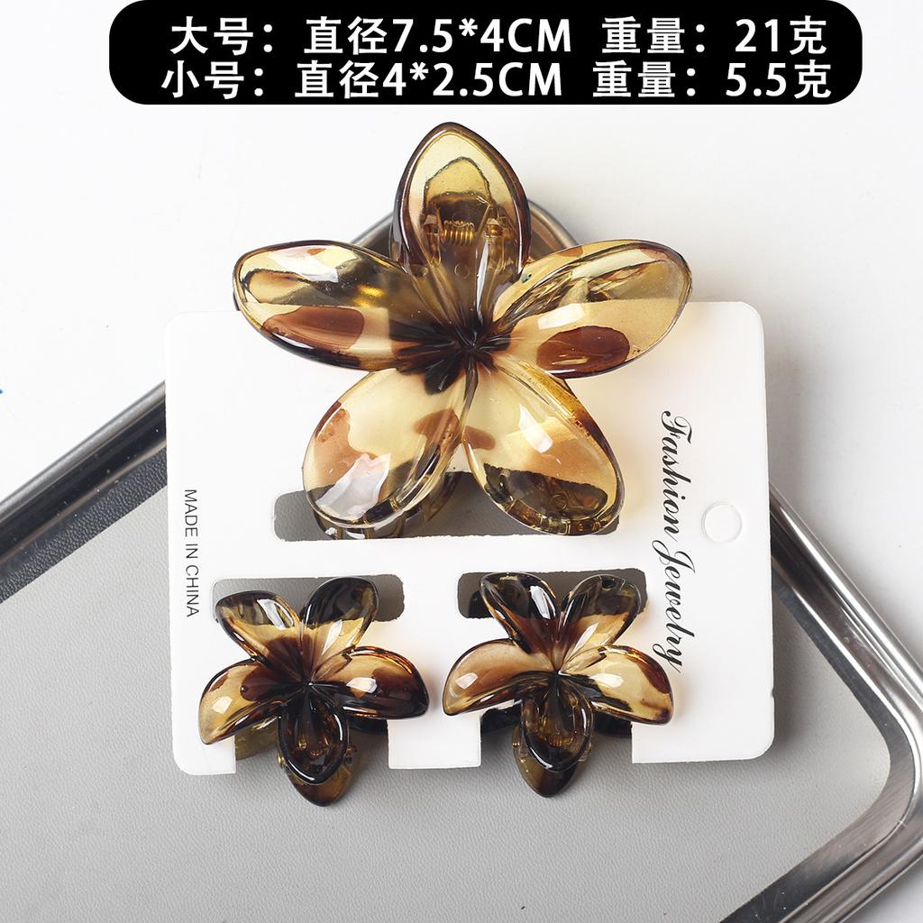 2025 New Egg Flower Grab Clip Retro Color Flower Hair Claw Clip Lady Side Grab Half Grab Back Head Shark