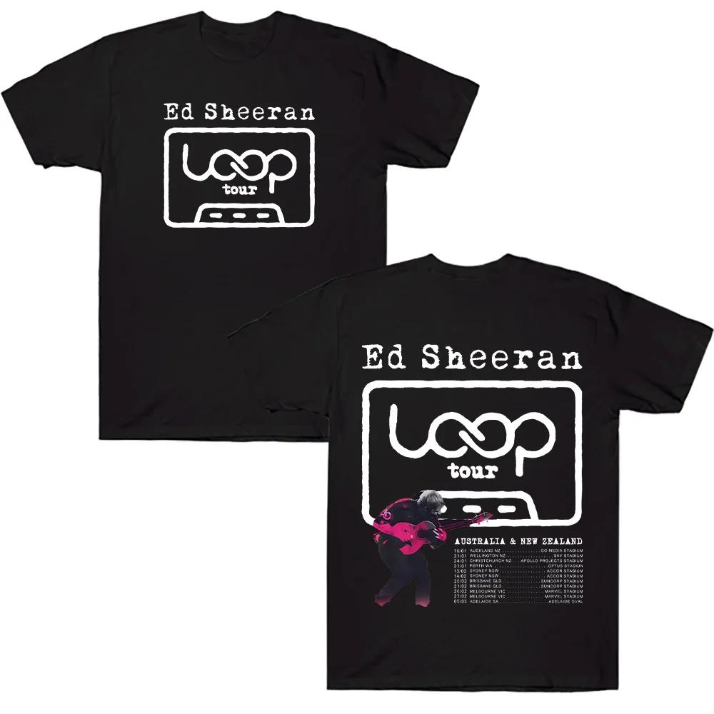 2026 Ed Sheeran Loop Tour T-shirt Cotton Men's Summer Cotton T-shirt New Fashion Loose Unisex Hip Hop Graphic Clothing Y2K
