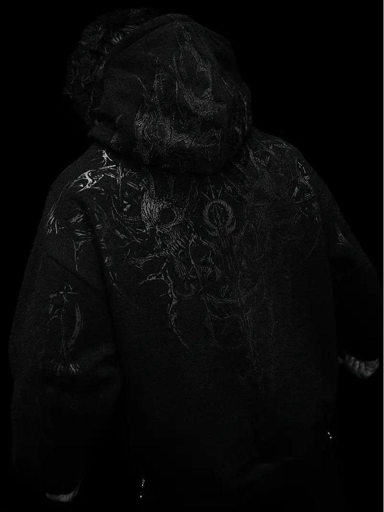 Breathedivinity Herbst Herren Kapuzenjacke mit Print in Übergröße