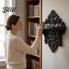 Space Saving Wall Shelf Vintage Floating for Wall, 3D Printed Gothic Carving Display Shelf, Easy To Install Shelves Mount Black Storage Rack