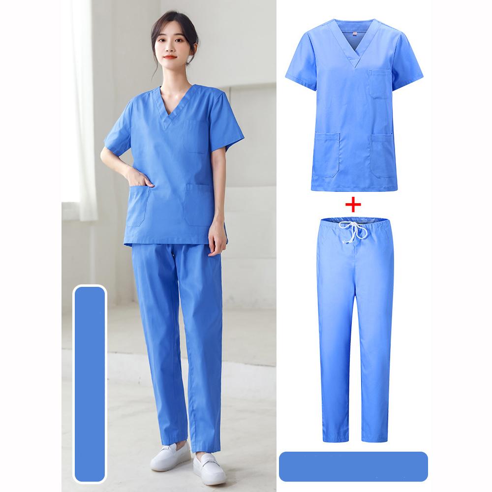 Hand Washing Clothes Women's Short Sleeves Hospital Surgical Gowns Hospital Brushing Gowns Sets Long Workwear Women