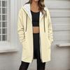 Women's Fashionable Loose Zipper Cardigan With Fleece Hoodie