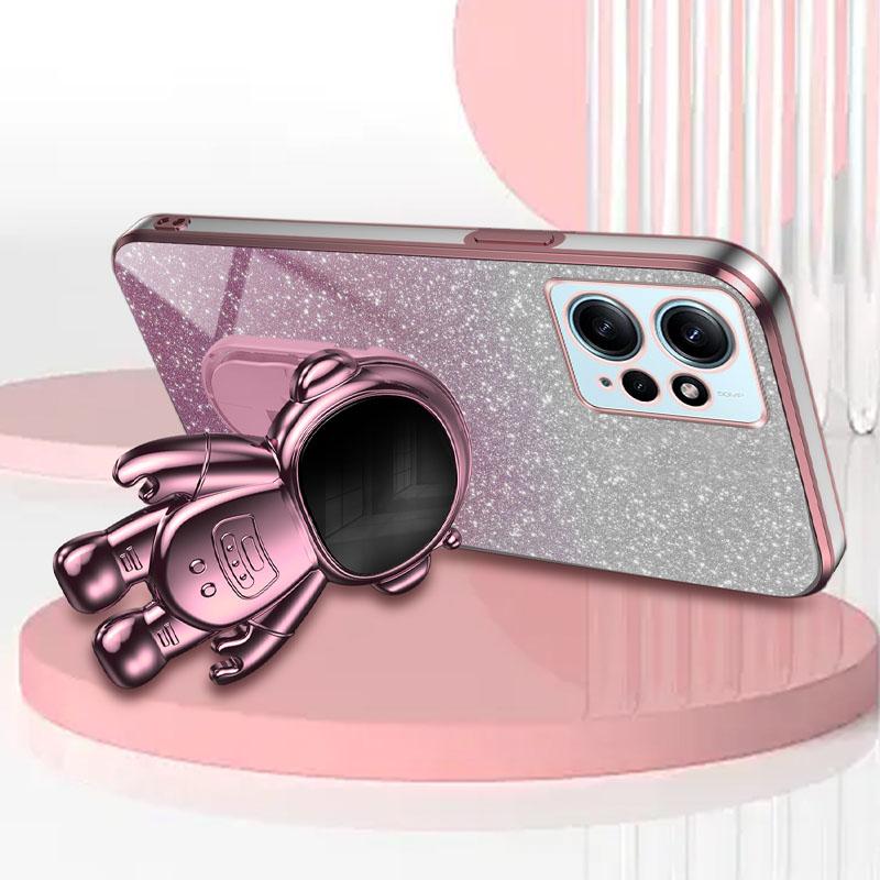 For Xiaomi Redmi Note 12 4G Case Cute Astronaut Kickstand Anti-drop Cell Phone Cover
