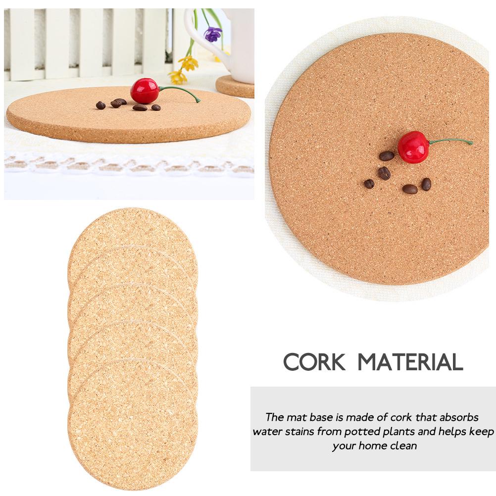 10pcs Round Cork Flowerpot Pads Plant Coaster Mat Water Absorbing Non-Slip Gardening Planter Saucer Cork Mat For Indoor Outdoor