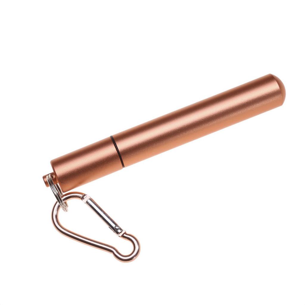 Reusable Telescopic Straw 304 Stainless Steel Suction Tubes with Cleaning Brush Portable Drinking Straw Set for Travel with Case