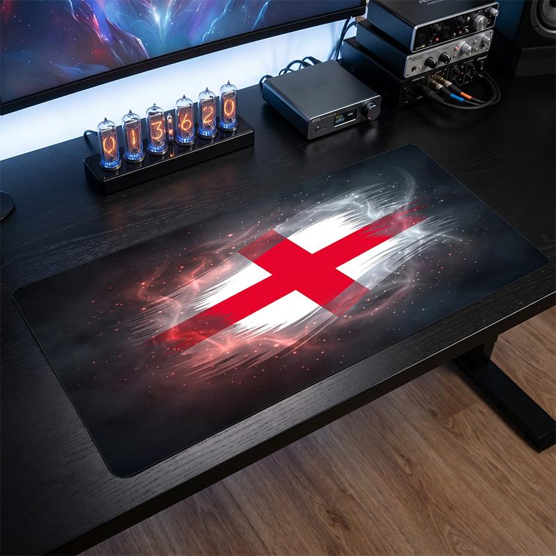 Alfombrilla de ratón con escudo de la selección de fútbol de Inglaterra, Alfombrilla de escritorio extendida de goma antideslizante para juegos, oficina, portátil, regalo para fan