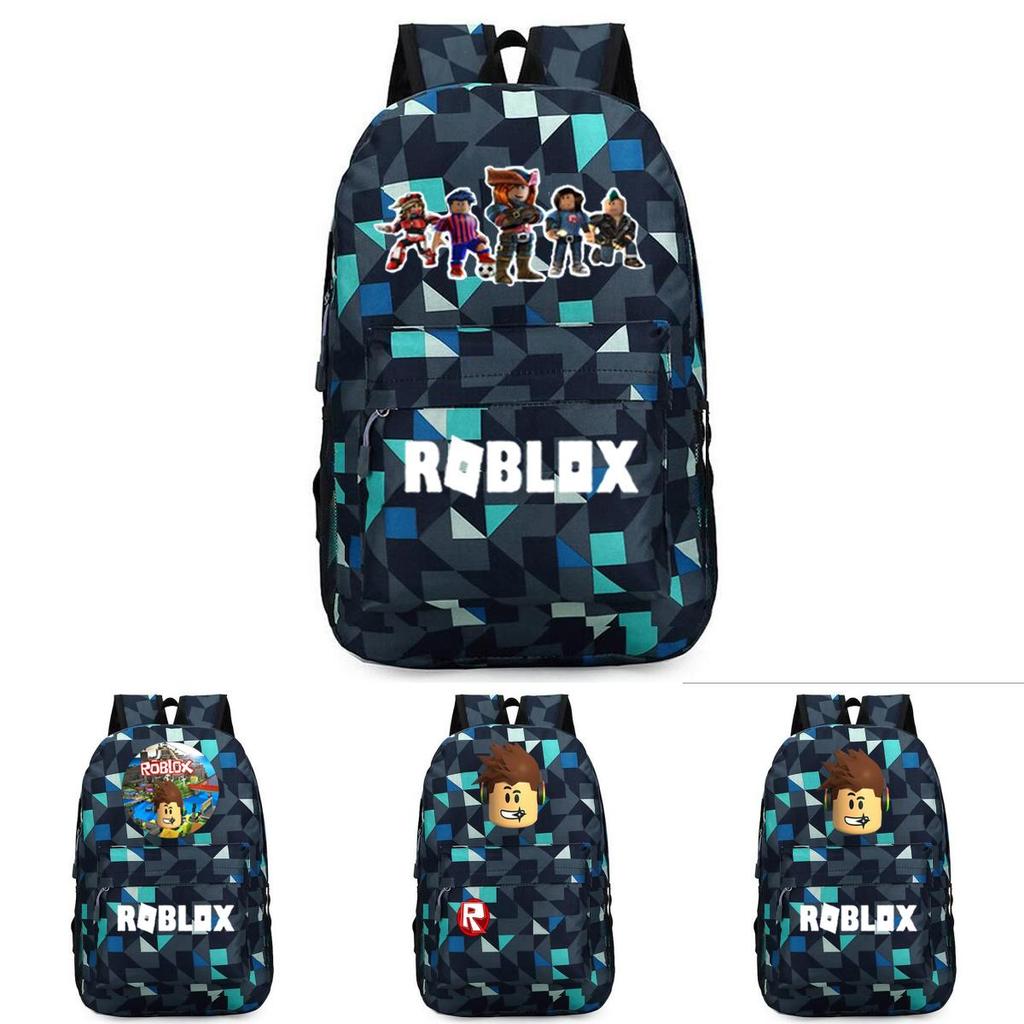 Stylish Roblox Backpack For Kids Featuring A Vibrant Cartoon Pattern And Large Capacity