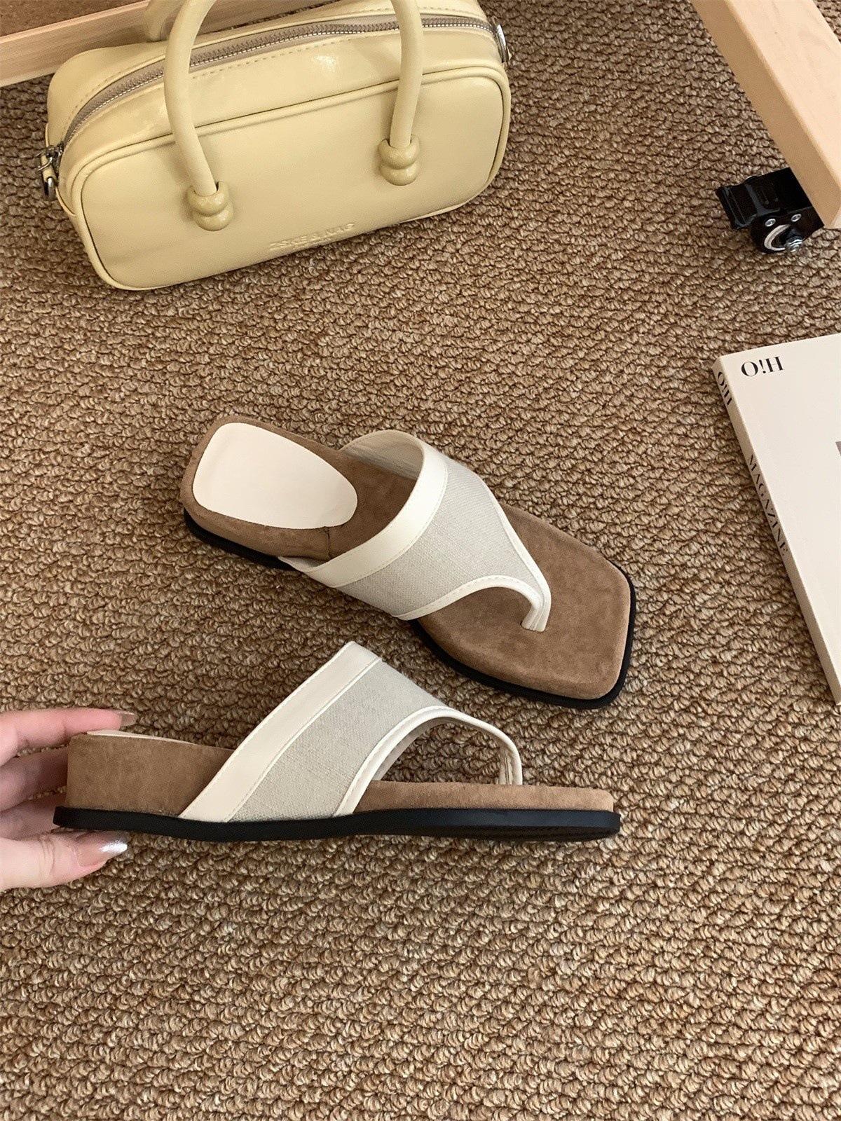 Wedge heel retro pinch-on flip-flops shoes summer Roman style vacation sandals 40 2790₽