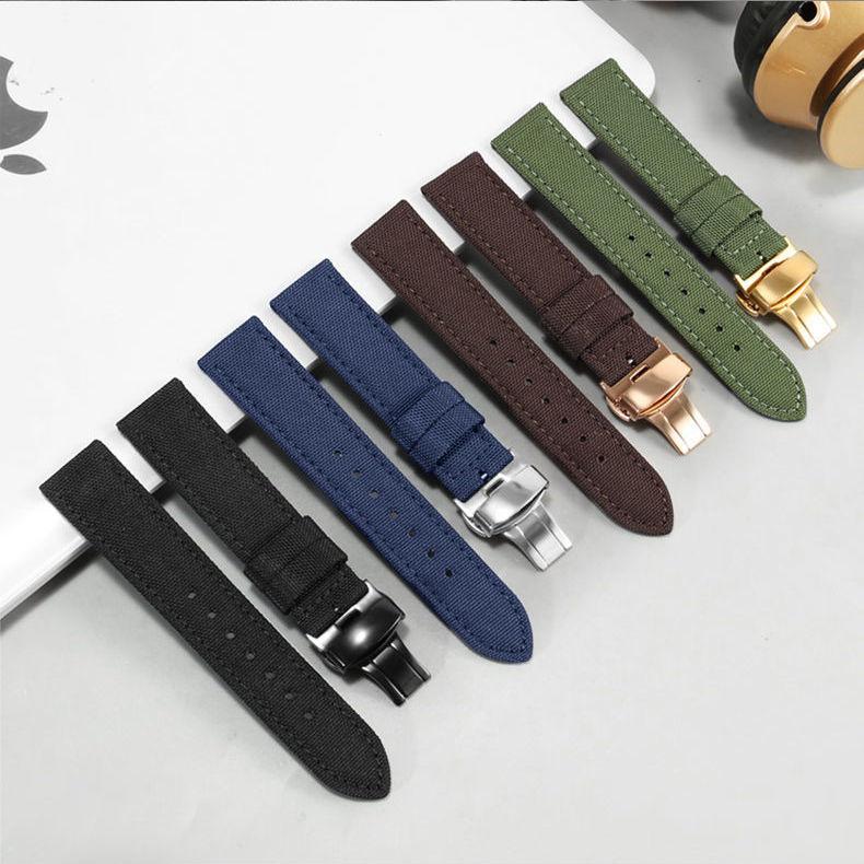 Pulseira de relógio universal de nylon de lona de 18mm 20mm 22mm à prova d'água para relógio inteligente Casio Longines citizen Tissot Seiko 19mm 21mm 23mm 24mm