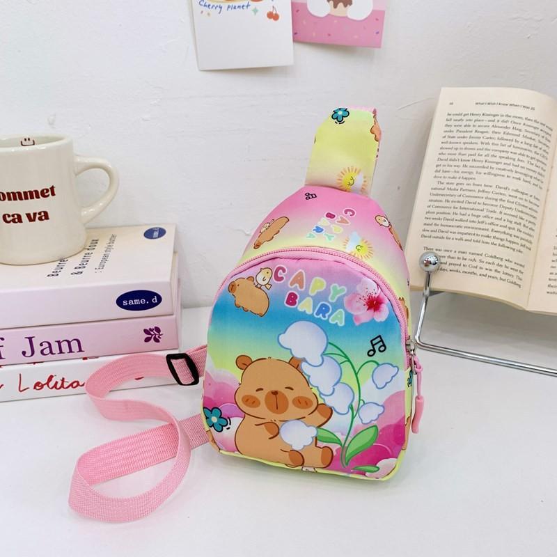 Childrens Capybara Cute Pattern Single Shoulder Crossbody Chest Bag Gift Kids