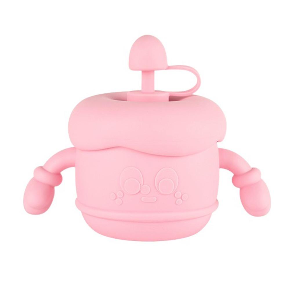 

Непроливающийся детский тренировочный поильник Мягкий силиконовый поильник с трубочкой для малышей Бутылочка для воды Детское кормление розовый
