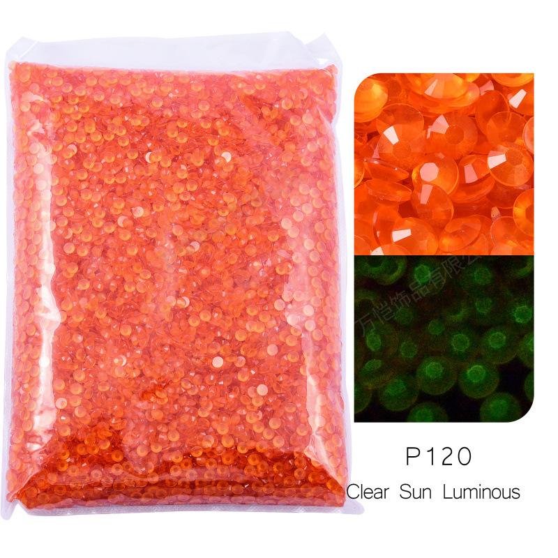 Round Resin Flat Bottom Drill Transparent Bottom Luminous Nail Drill Diy Mobile Phone Violent Bear Loose Diamond Accessories Accessories