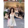 Sexy Spice Girl Wind Lace Splicing Suspender Dress Women's Summer Design Sense Waist Skinny Short Skirt