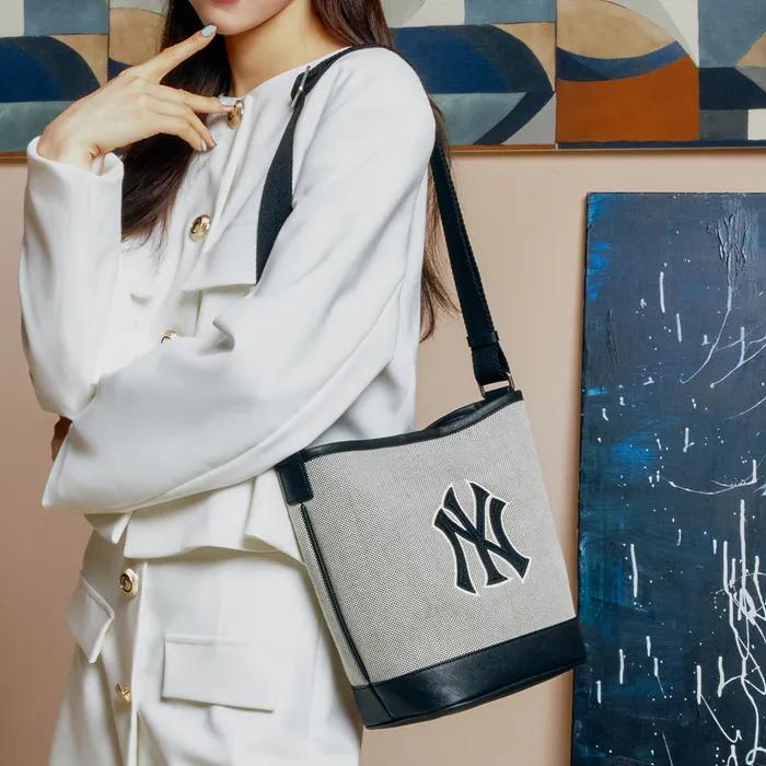 MLB Basic Big Logo Canvas Bucket Bag NY (Black)