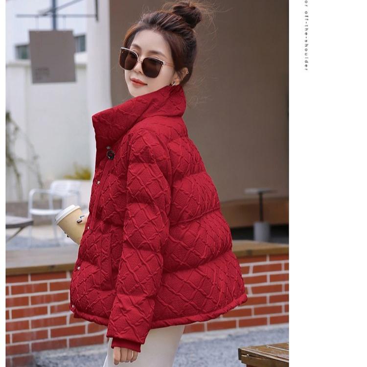 Winter Women Short Padded Jacket Loose Cotton Coat Fashion Stand Collar Outerwear