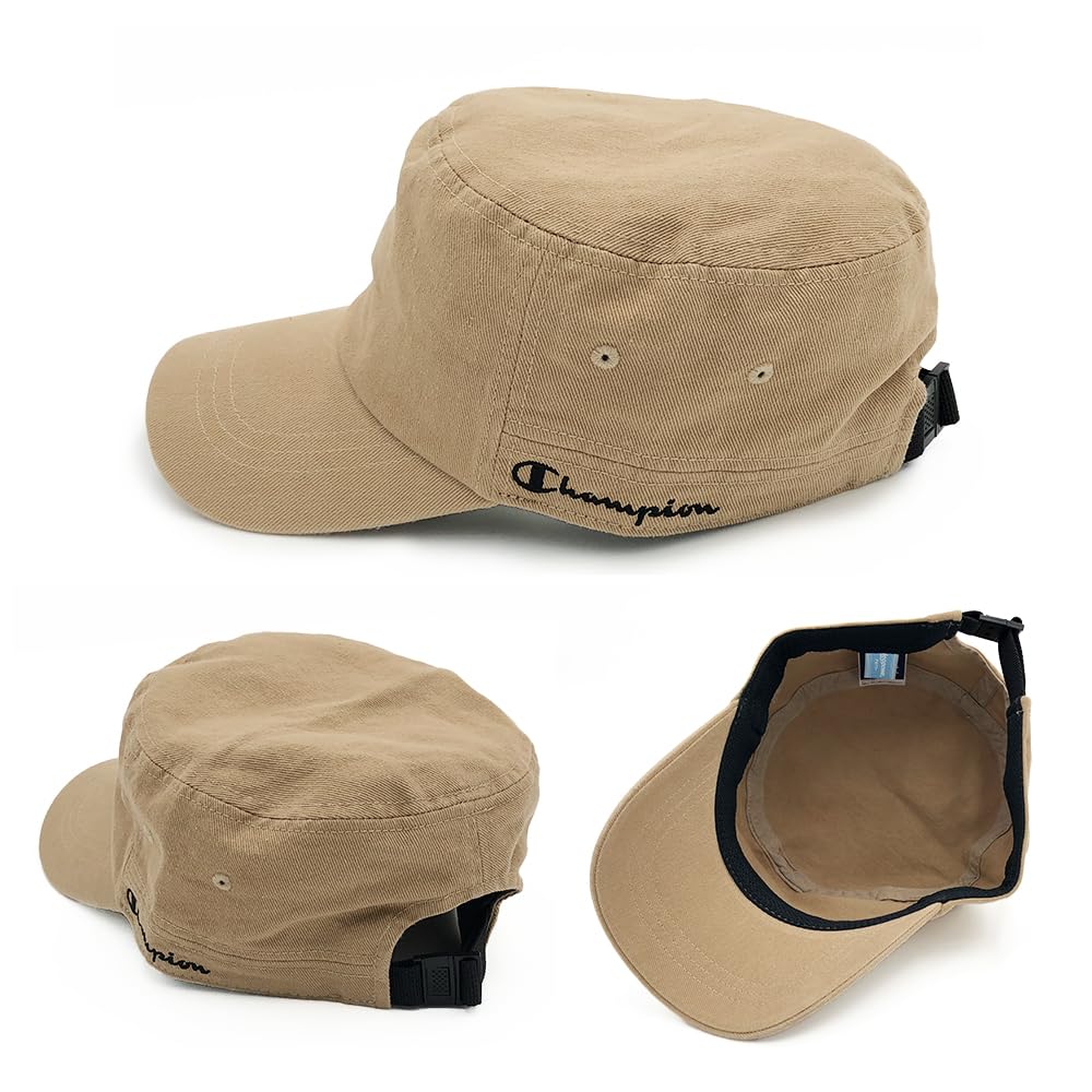 Champion Work and Black and Beige Size Cap, Men's Women's, 100% Cotton, (JP, Chart, 59.0 Cm, 61.0 Cm, Beige)