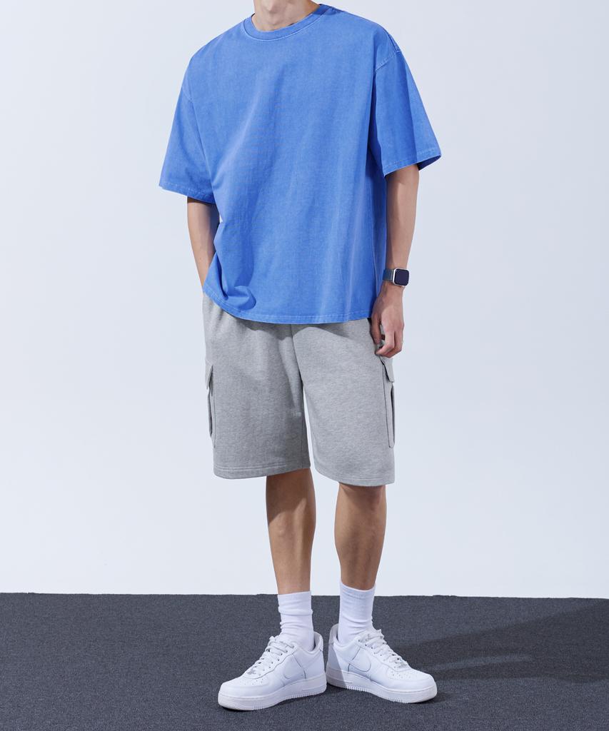 TOPBOY Heavy Duty Pigment Oversized Short Sleeve T-Shirt Dusty Blue