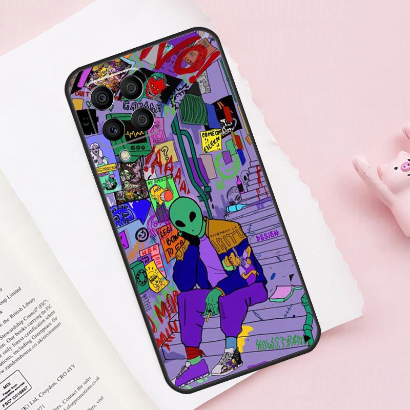 Aesthetics Cartoon Alien Space For Samsung Galaxy M54 M34 M14 M53 M33 M13 M12 M32 M52 M20 M15 M55 M21 M51 M31s M30s Case