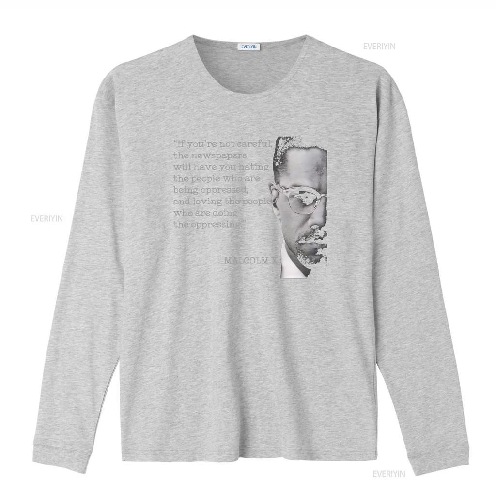 Malcolm X Quote T Shirt Propaganda Civil Rights Power Vintage Washed Stretched Slightly Stylish Fashion Streetwear Comfortable