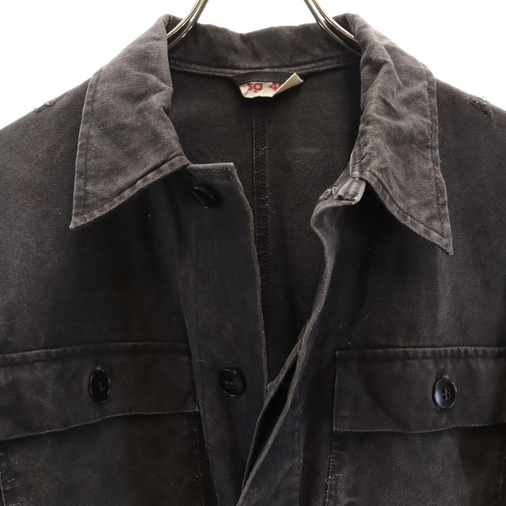 EAST GERMANY ARMY 70s 80s Vintage Work Jacket 48 Charcoal Gray Military Men's Used