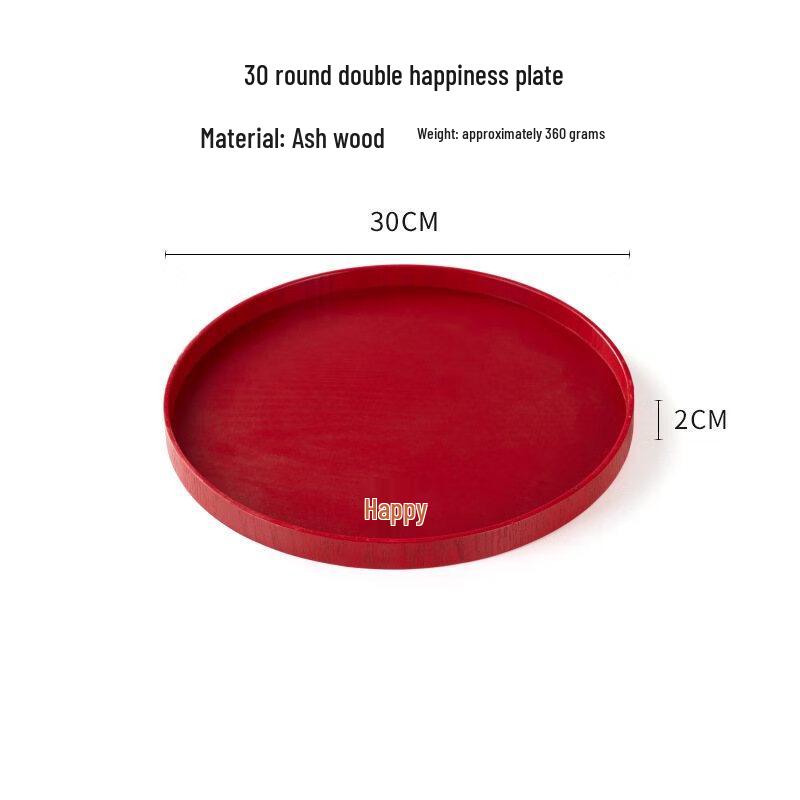 ZISIZ Wooden Round Serving Tray (2-Pack)