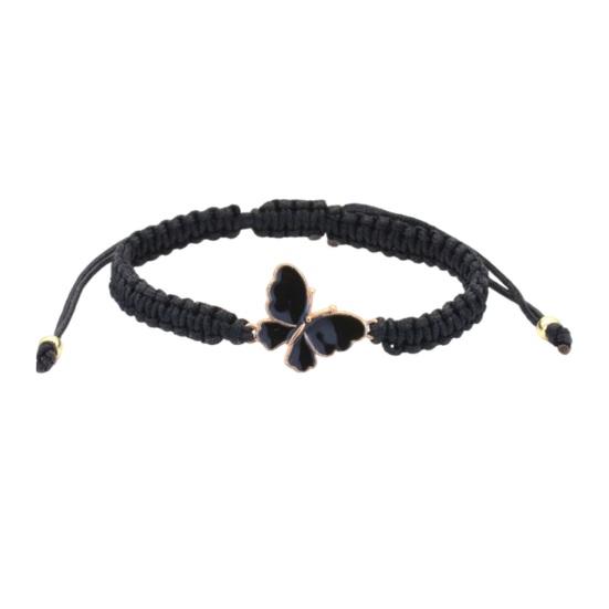 Butterfly Braided Bracelet Handcrafted String Rope Bracelet Adjustable Cheerleader Wristlet Party Favor