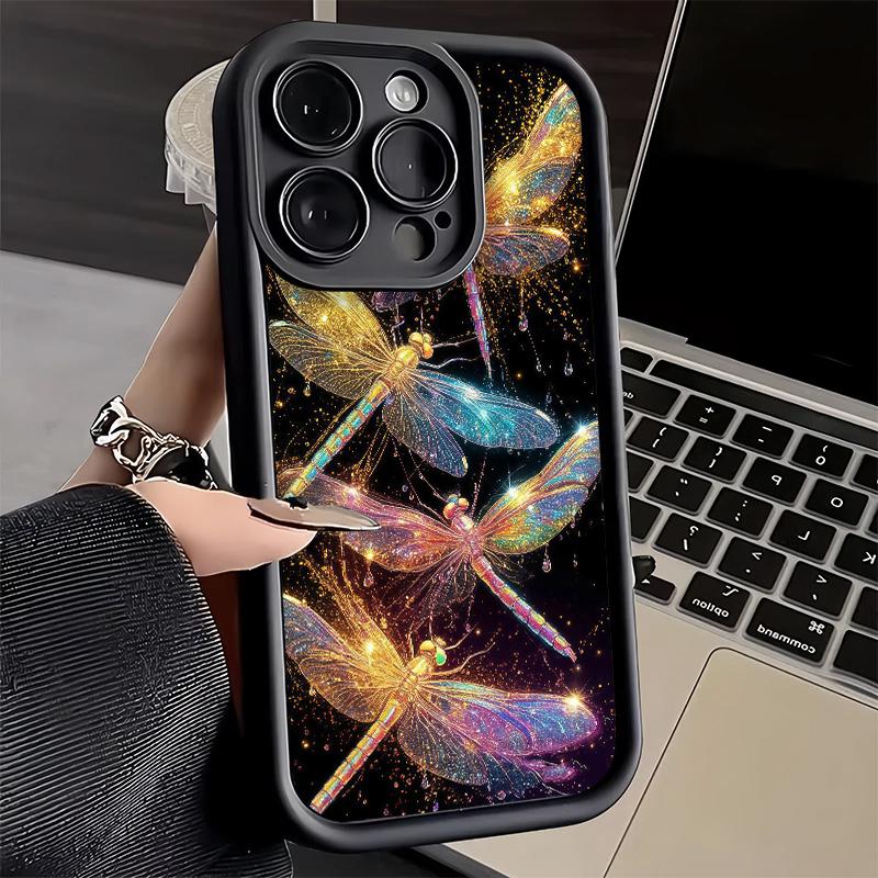 

Beautiful Dragonfly Aesthetics Phone Case for iPhone 16 17 Air 16E 15 Pro Max 14 Plus 13 12 Mini Capa Soft Shell Silicone Funda iPhone14Plus