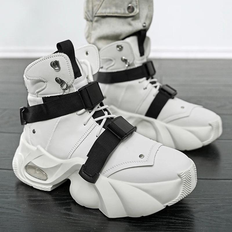 Sneakers High Top Robuste da Esterno per Uomo, Scarpe Vulcanizzate di Lusso, Design Personalizzato Skateboard Platform Scarpe Sportive Casual
