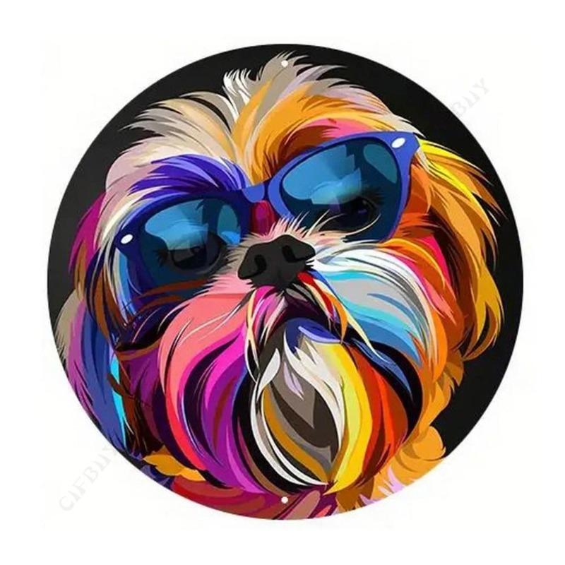 Dog Metal Poster Sign, Vintage Wall Decor 20x20cm