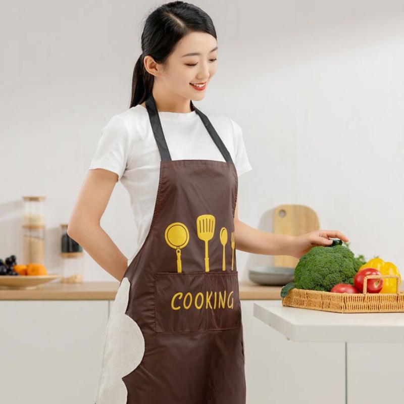 Waterproof Oilproof Apron Can Wipe Hands Kitchen Work Clothes for Cooking Baking Cleaning Men&Women Universal Sleeveless Apron