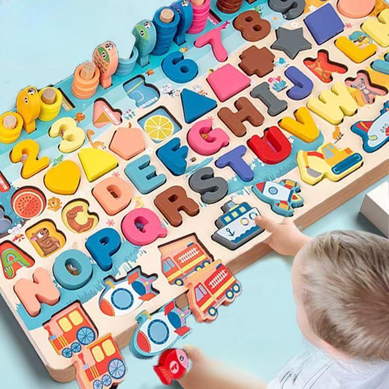 Kids Childrens Toys Learning Educational Rainbow Donut Shape Math Matching Early Education Tools for Kindergarten Montessori Teaching Aids