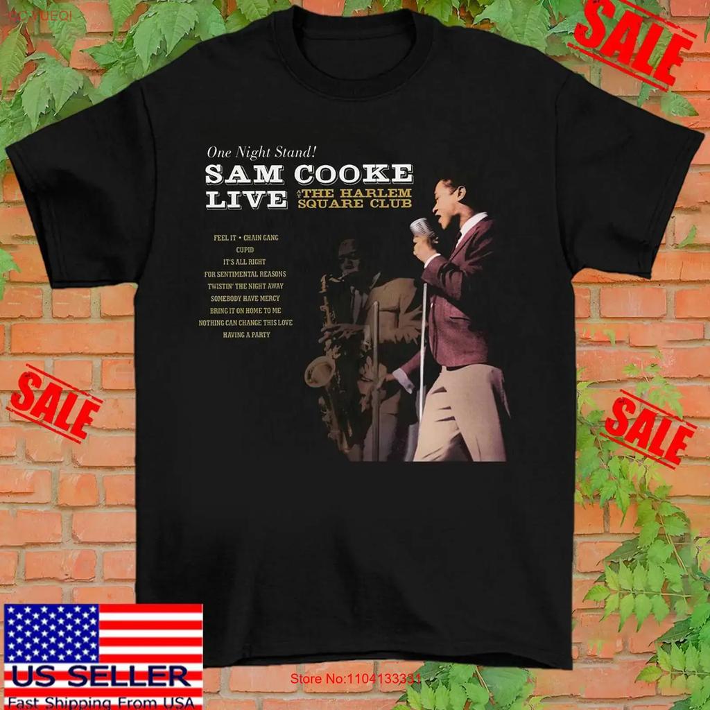 Sam Cooke Live In Concert Album Cotton T Shirt S 2345xl Ts361 Vintage Washed Versatile Streetwear Stylish Breathable Casual