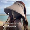 Women's Wide-Brim Summer Topless Sun Hat with UV Protection for Outdoor Sports