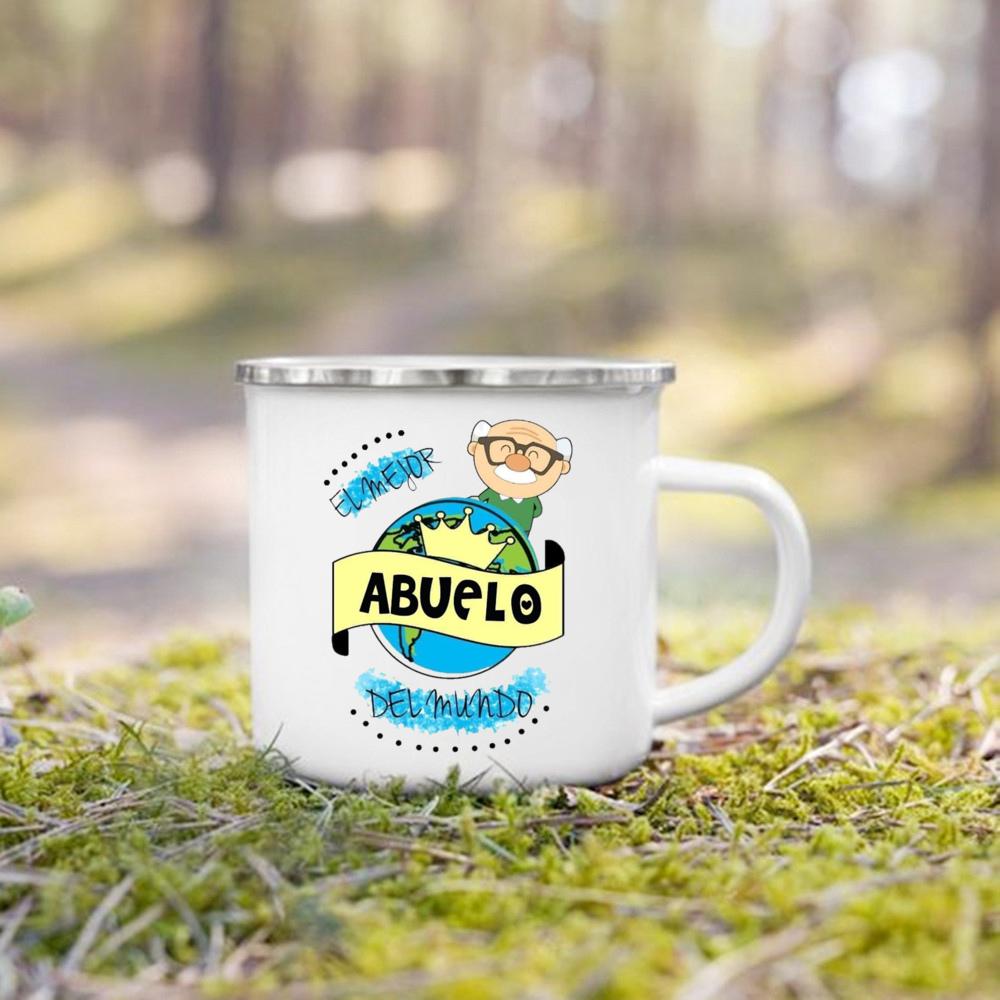 Best Grandpa in The World Printed Mug Drinks Coffee Cup Camping Enamel Mugs Birthday Holiday Father s Day Gift for Grandfather 360ML