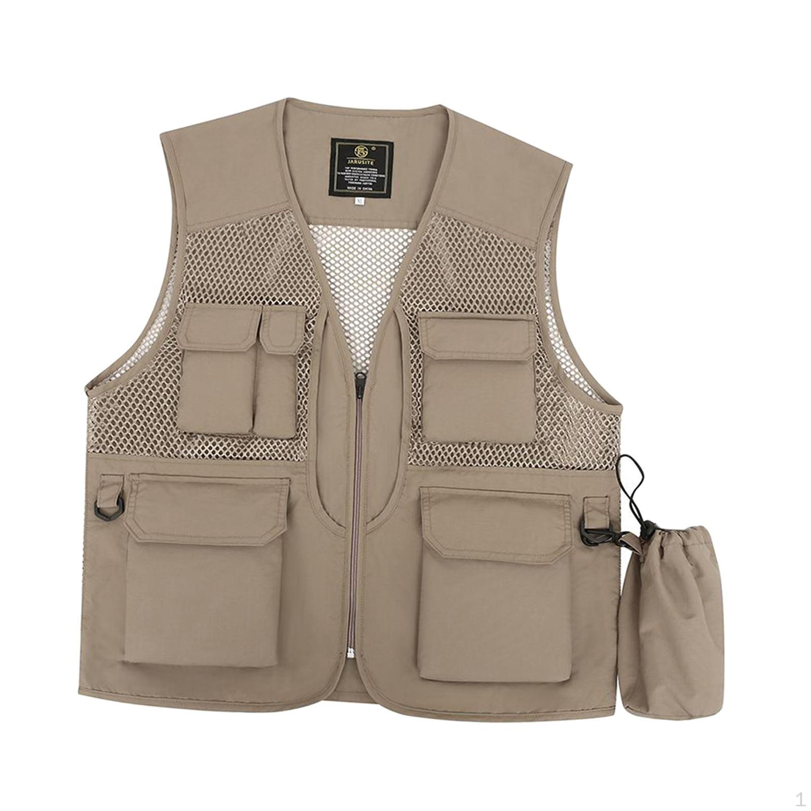 Легкий мужской рыболовный жилет для активного отдыха Khaki M