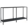 Vidaxl Console Table, Black, 140X35X75.5 Cm, Tempered Glass