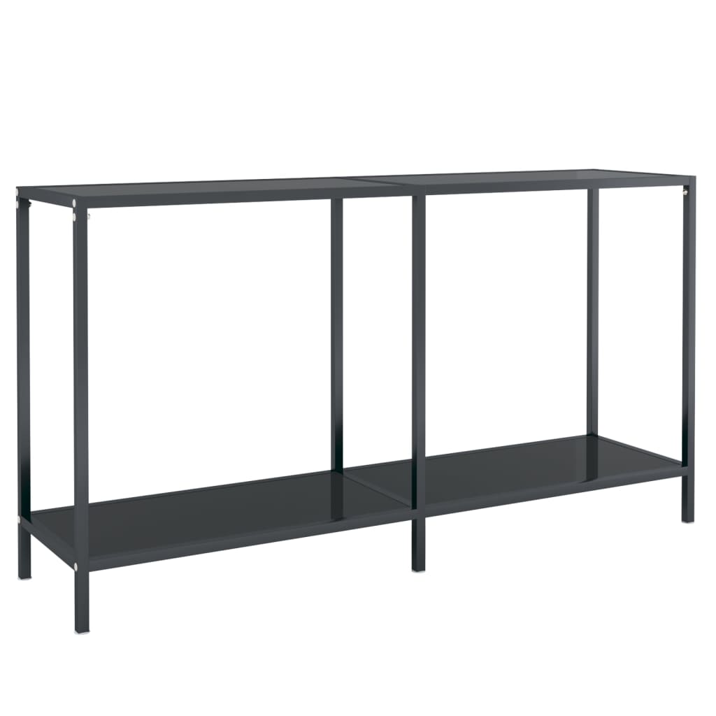 Vidaxl Console Table, Black, 140X35X75.5 Cm, Tempered Glass