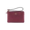 New COACH Corner Zip Leather Clutch Wrist Bag Mini Women's Cherry Red CF547-IMBCY