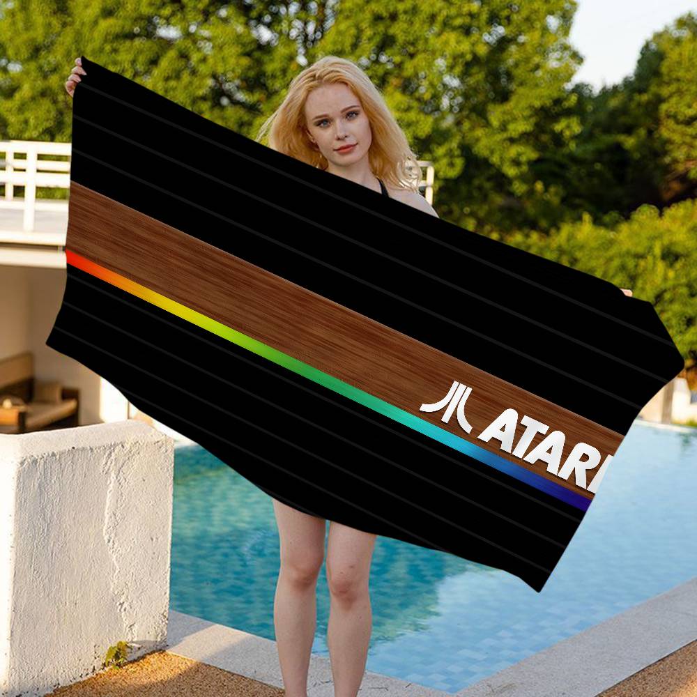 A-Atari Logo Microfiber Blanket Quick Drying Beach Towels Oversized Printing Super Absorbent Pool Towel Blanket