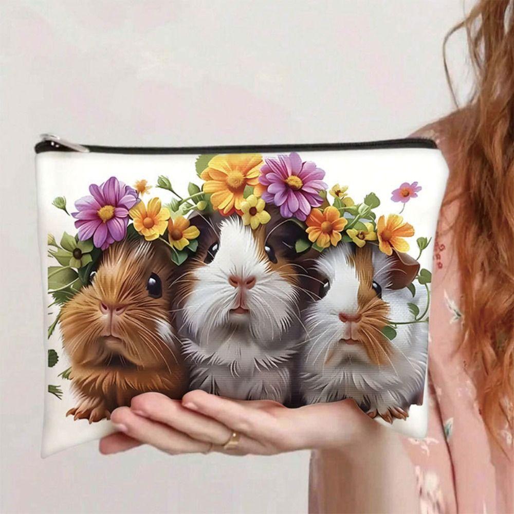 New Canvas Makeup Bag for Women Lightweight Zipper Closure Toiletry Bag Multifunctional Portable Storage Bag Travel Organizer