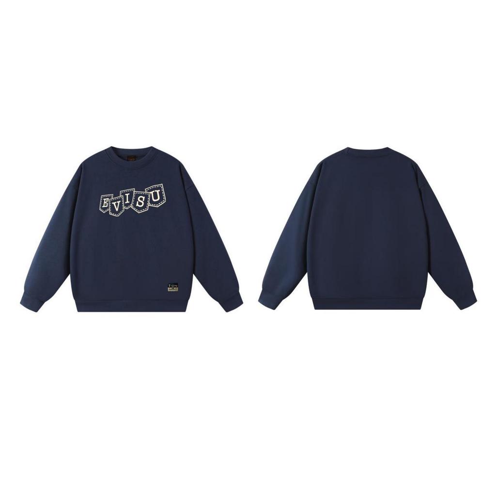 EVISU Fukujin 2025 Herbst-Hoodie: Herren Rundhals-Sweatshirt & Damen-T-Shirt mit neuem Druckmuster