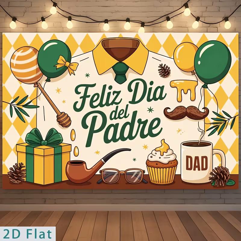 2D Father's Day Themed Backdrop, 2D Flat Spanish Gentleman Banner