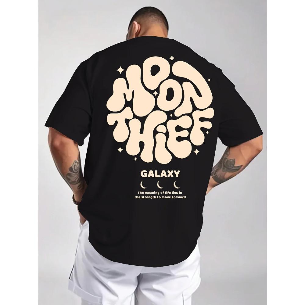 

Футболка мужская с рисунком «MONTHS THIEF for Galaxy» — повседневная футболка горчично-желтого цвета с коротким рукавом, дышащая ткань и смесь спандекса XXXXXL чёрный