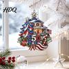 Acrylic Christmas Ornaments 250th Anniversary Ornament Patriotic Hanging Decor Commemorative Keepsakes for Home with Eagle Santa Liberty Bell,
